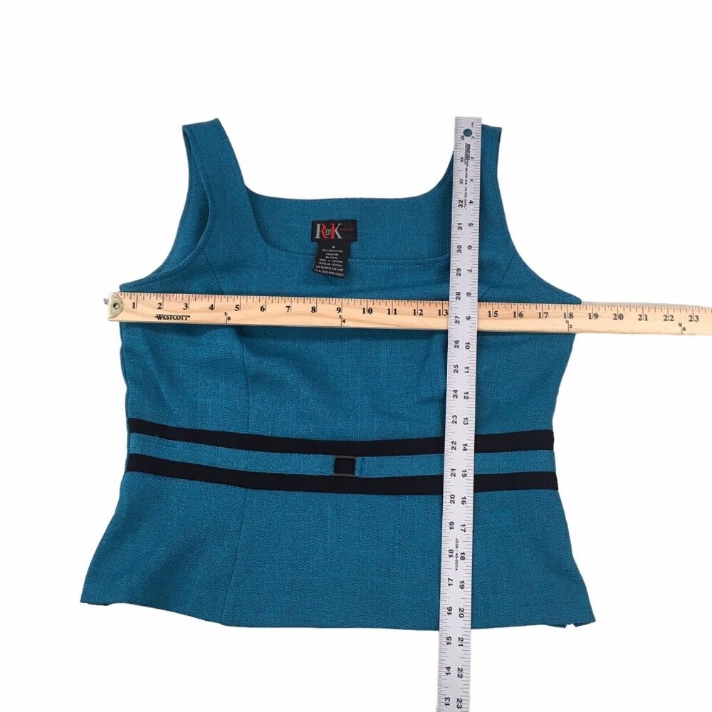 R&K Teal Sleeveless Tank Blouse Women Size 8 Suit Separates - Picture 2 of 8